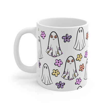 Floral Ghost Design Mug 11oz - Awfullynerdy.co