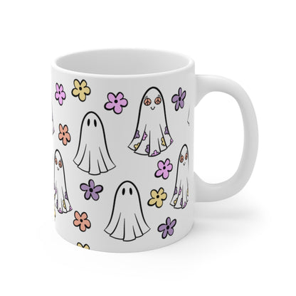 Floral Ghost Design Mug 11oz - Awfullynerdy.co