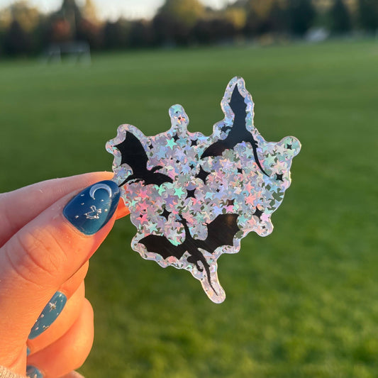 Flying Dragons Sparkle Acrylic Pin - Awfullynerdy.co