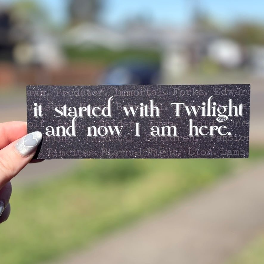 Forever Mentally in Forks Dual - Sided Snow Sparkle Cardstock Bookmark - Awfullynerdy.co