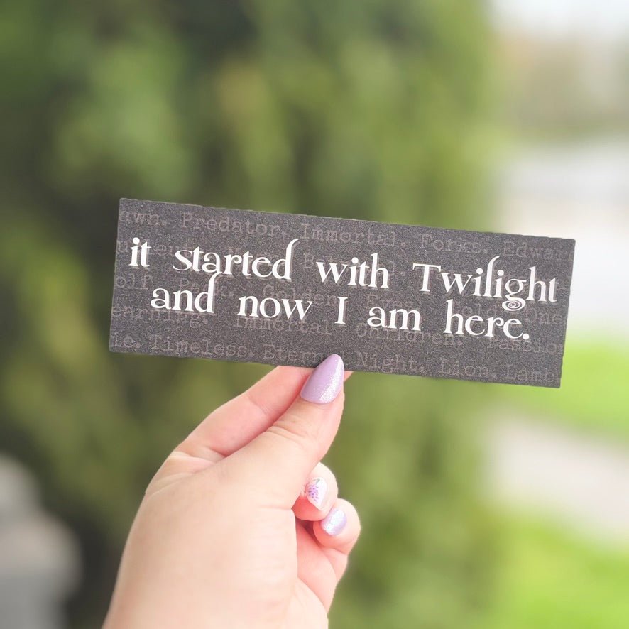 Forever Mentally in Forks Dual - Sided Snow Sparkle Cardstock Bookmark - Awfullynerdy.co