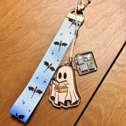 Fourth Wing Phone Wrist Strap with Charms + Phone Tab - Awfullynerdy.co