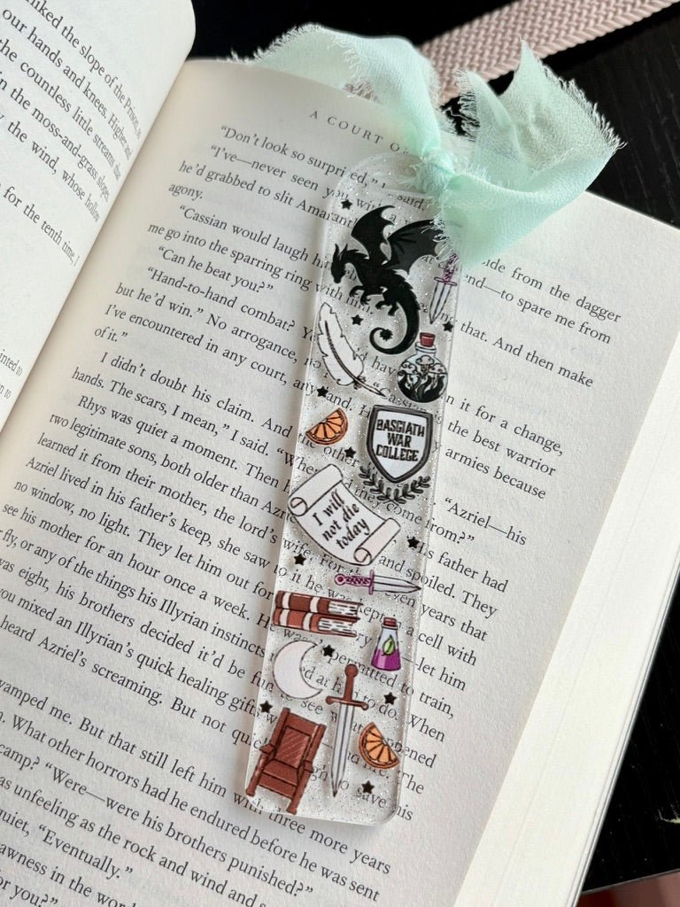 Fourth Wing Symbols Acrylic Bookmark - Awfullynerdy.co