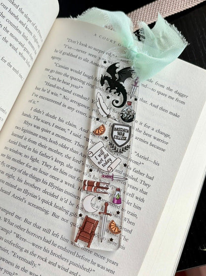 Fourth Wing Symbols Acrylic Bookmark - Awfullynerdy.co