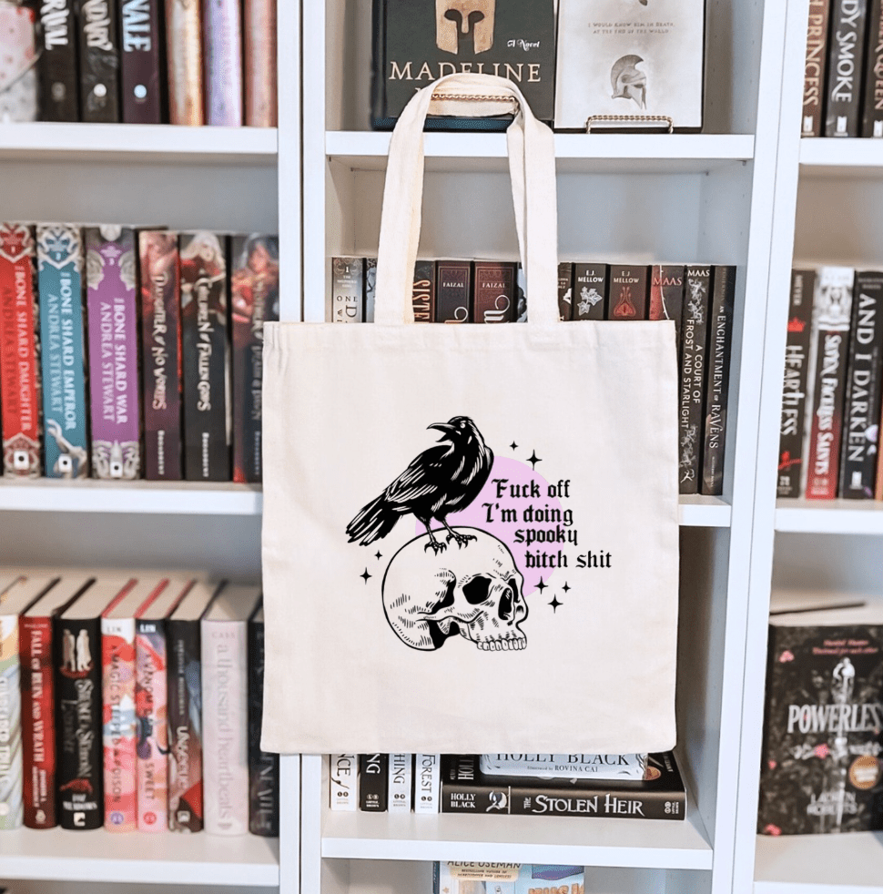 Fuck Off I'm Doing Spooky Bitch S**t Sublimated Canvas Tote Bag - Awfullynerdy.co