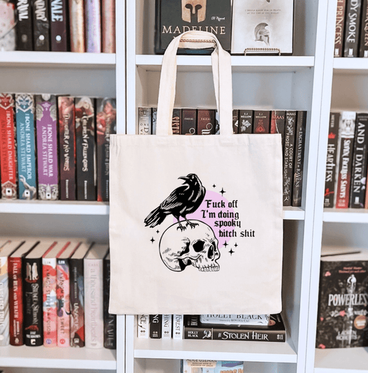 Fuck Off I'm Doing Spooky Bitch S**t Sublimated Canvas Tote Bag - Awfullynerdy.co