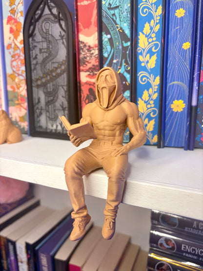 Ghost Face Reading a Book 3d Printed Bookshelf Decor - Awfullynerdy.co