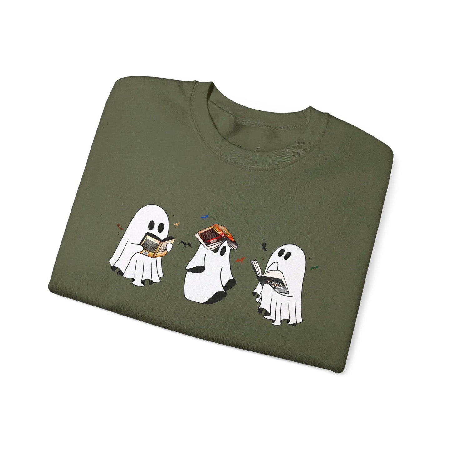 Ghost Reading Fourth Wing Crewneck Sweatshirt - Awfullynerdy.co