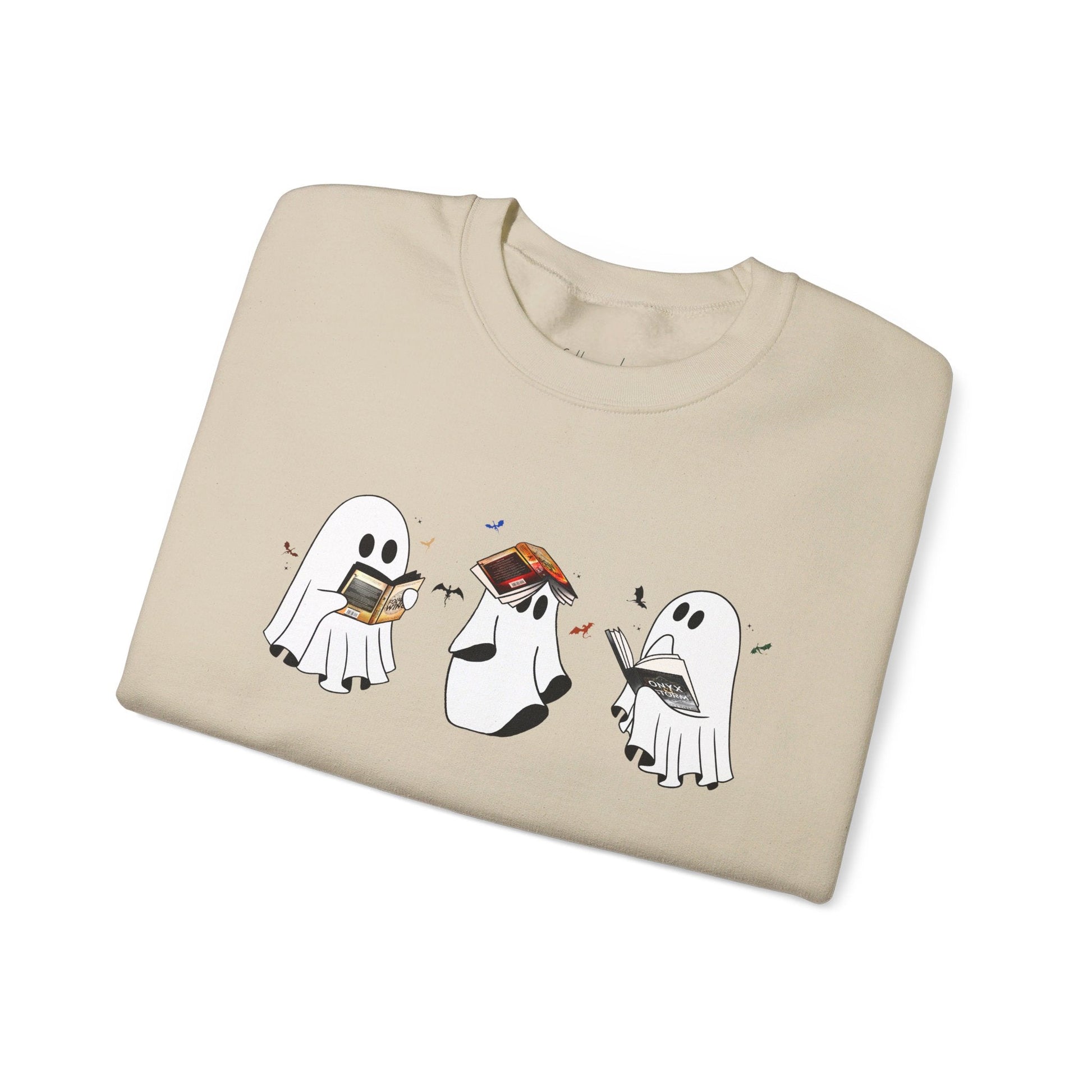 Ghost Reading Fourth Wing Crewneck Sweatshirt - Awfullynerdy.co