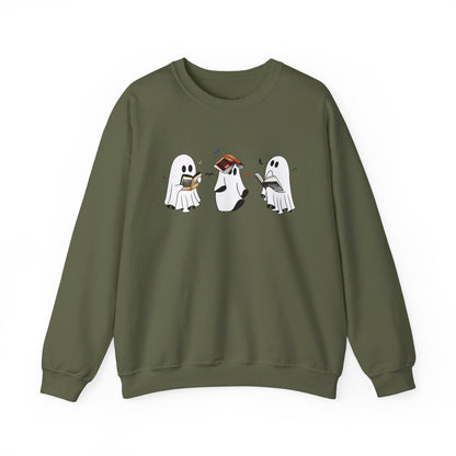 Ghost Reading Fourth Wing Crewneck Sweatshirt - Awfullynerdy.co