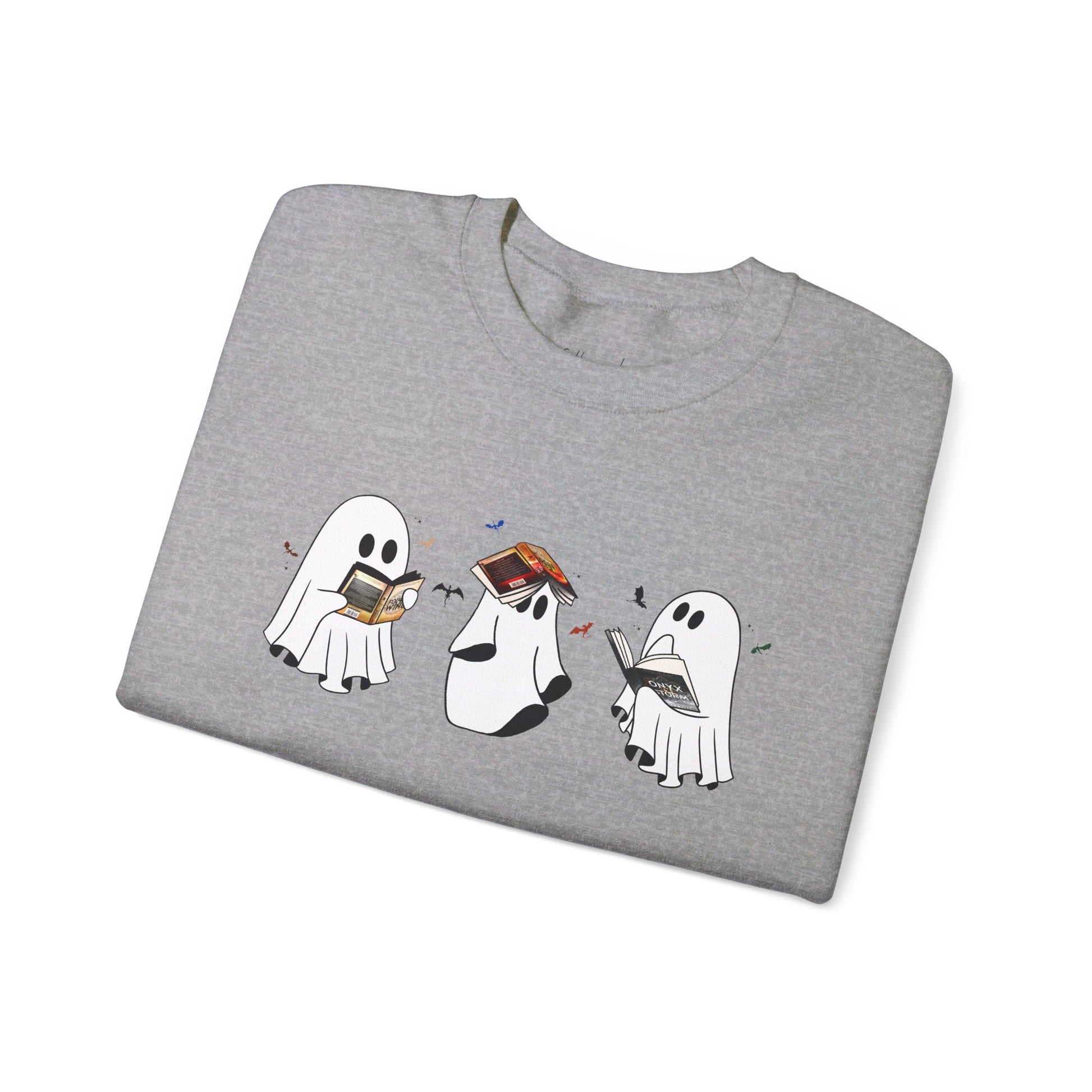 Ghost Reading Fourth Wing Crewneck Sweatshirt - Awfullynerdy.co