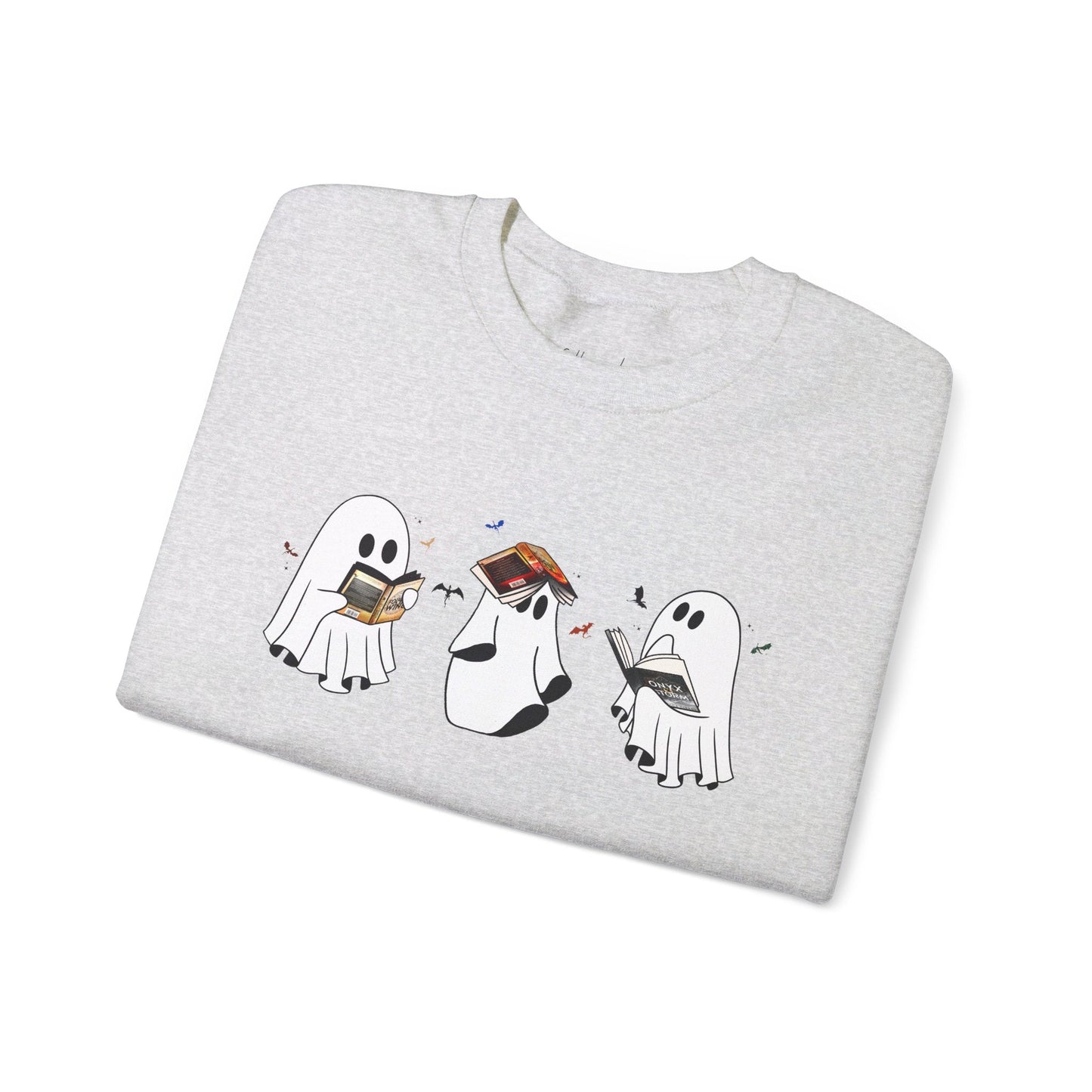 Ghost Reading Fourth Wing Crewneck Sweatshirt - Awfullynerdy.co