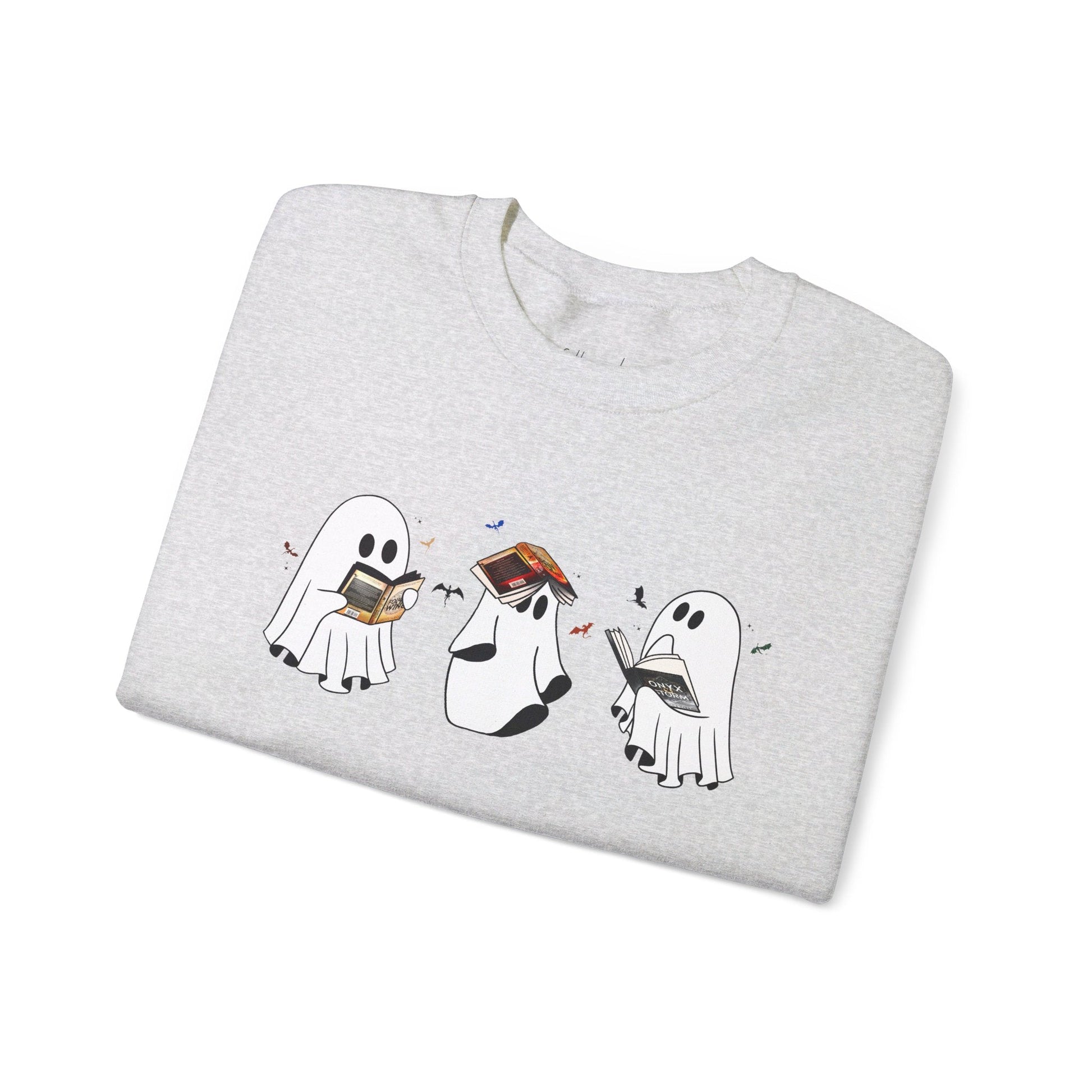 Ghost Reading Fourth Wing Crewneck Sweatshirt - Awfullynerdy.co