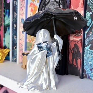 Ghost Reading Under Umbrella – Customizable Bookish Decor (With or Without Resin Rain) - Awfullynerdy.co