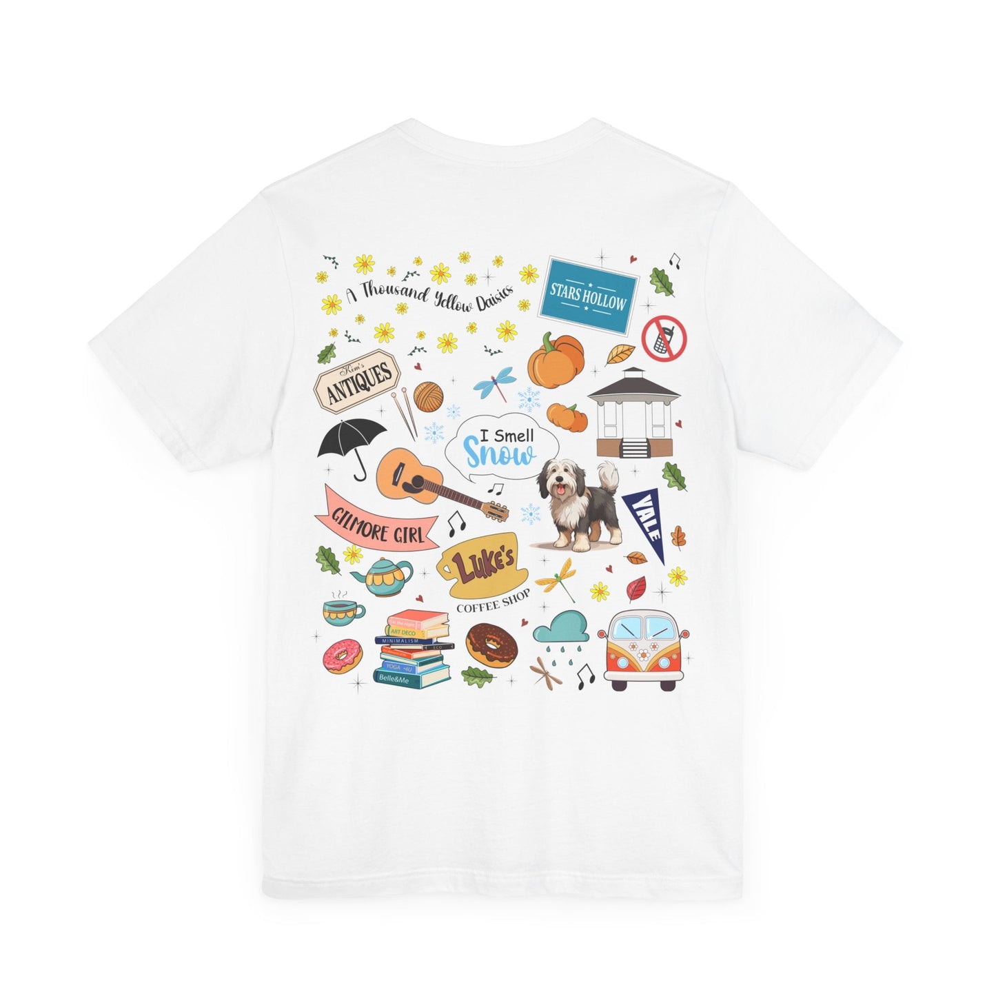 Gilmore Girls Stars Hollow Collage Dual - Sided Jersey Short Sleeve Tee - Awfullynerdy.co