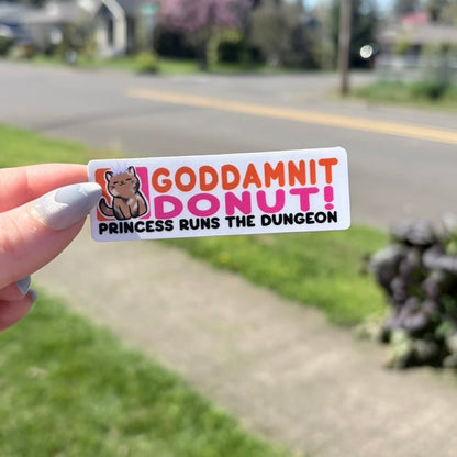 Goddamnit Donut! Laminated Sticker - Awfullynerdy.co
