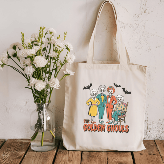 Golden Ghouls Sublimated Canvas Tote Bag - Awfullynerdy.co