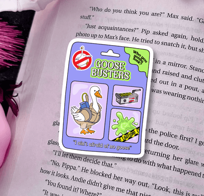 Goose Busters Matte Vinyl Sticker – Durable Waterproof Bookish Decal - Awfullynerdy.co