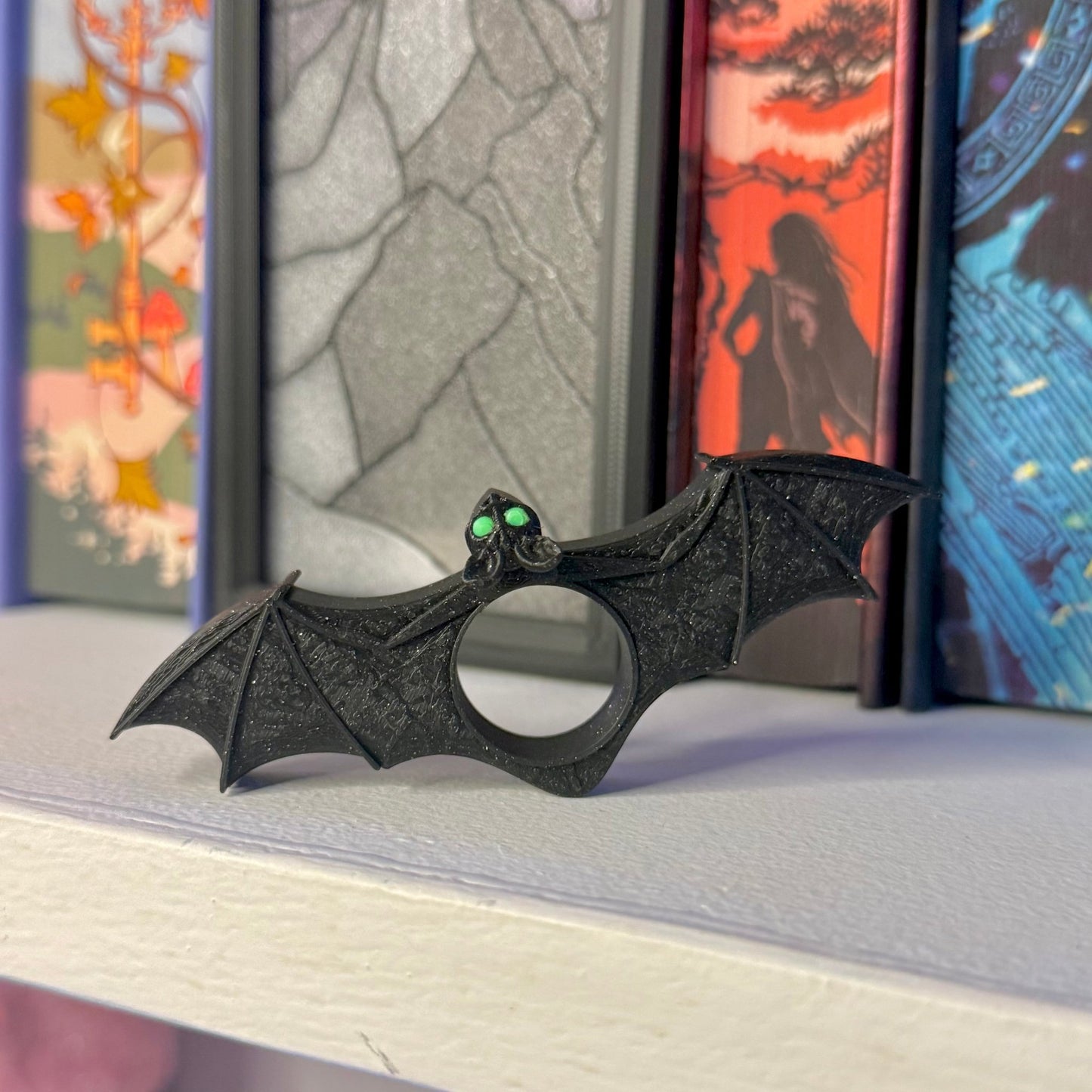 Green Eyed Bat 3d Printed Thumb Book Holder - Awfullynerdy.co