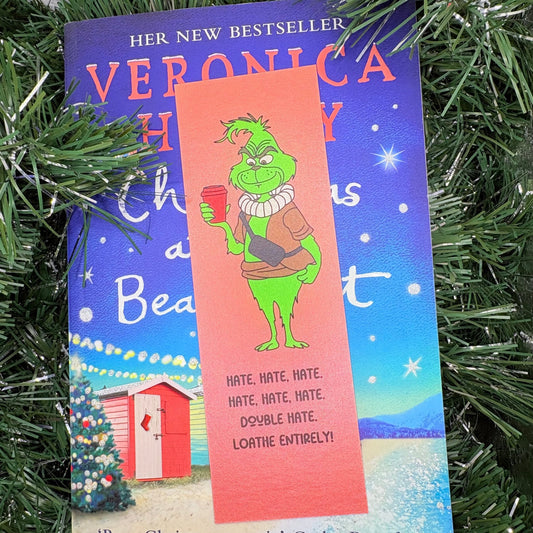 Grinch Inspired Cardstock Bookmark - Pearl Matte Finish - Dual Sided - Holiday - Awfullynerdy.co