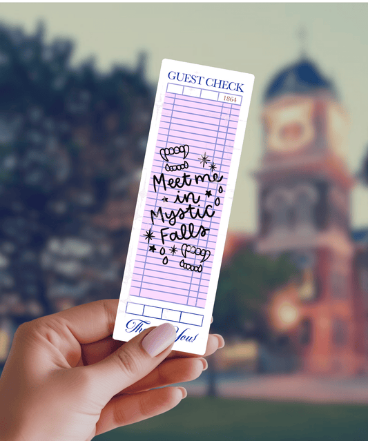 Guest Check Meet Me in Mystic Falls TVD Inspired Bookmark - Awfullynerdy.co