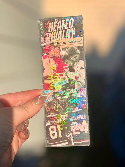 Heated Rivalry Hockey Romance Inspired Collage Bookmark - Awfullynerdy.co