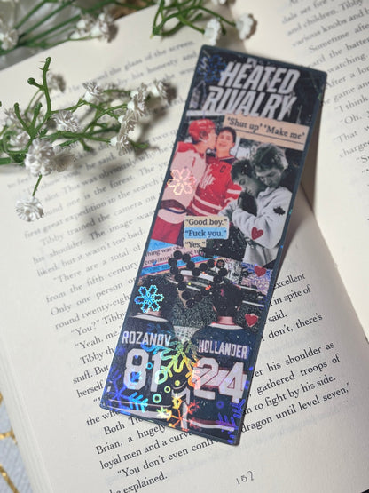 Heated Rivalry Hockey Romance Inspired Collage Bookmark - Awfullynerdy.co