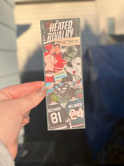 Heated Rivalry Hockey Romance Inspired Collage Bookmark - Awfullynerdy.co