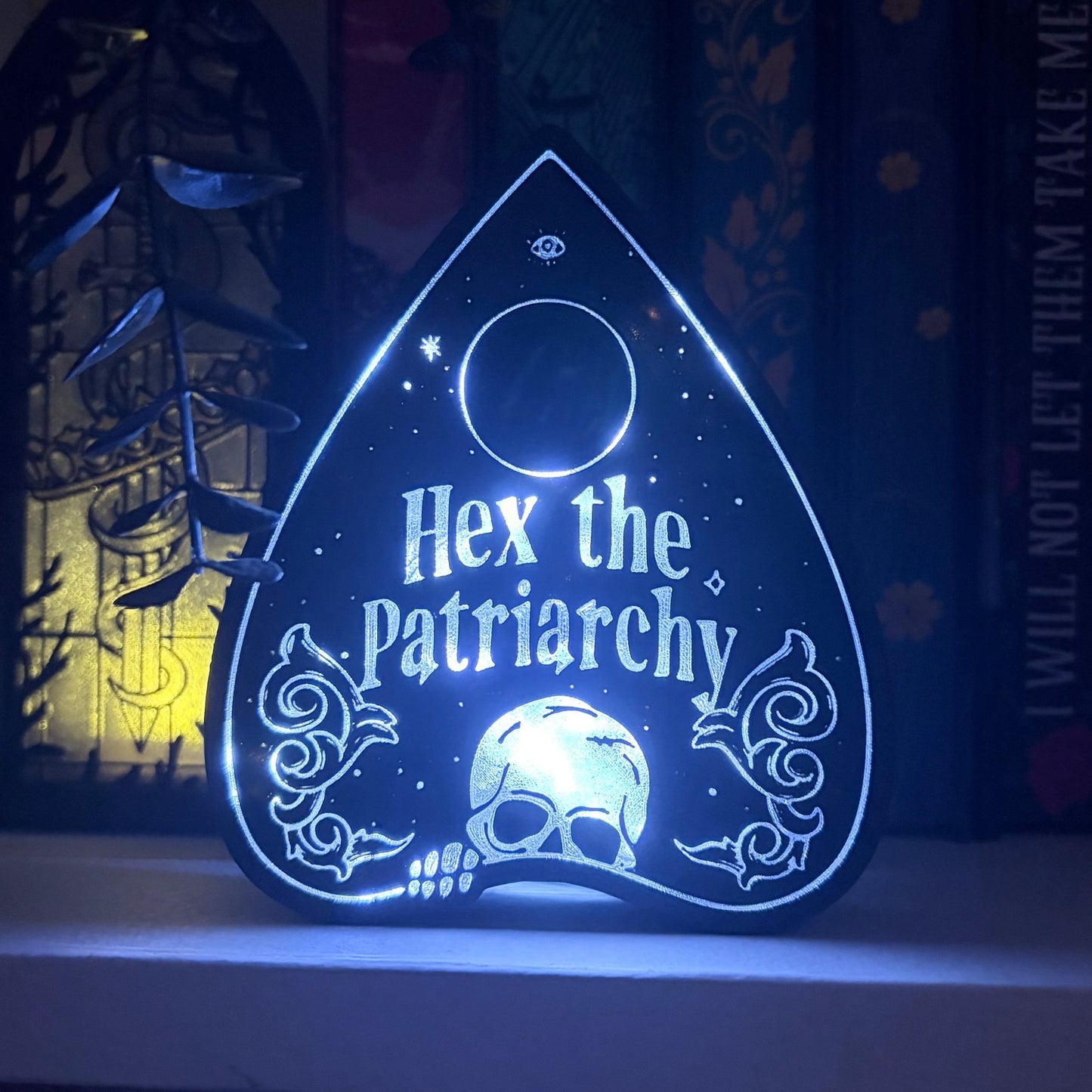 Hex the Patriarchy Light Up Book Nook - Awfullynerdy.co