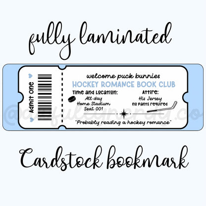 Hockey Romance Book Club Cardstock Bookmark - Awfullynerdy.co