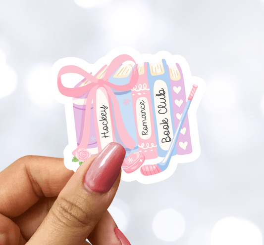 Hockey Romance Book Club Sparkle Vinyl Sticker – Durable Waterproof Bookish Decal - Awfullynerdy.co