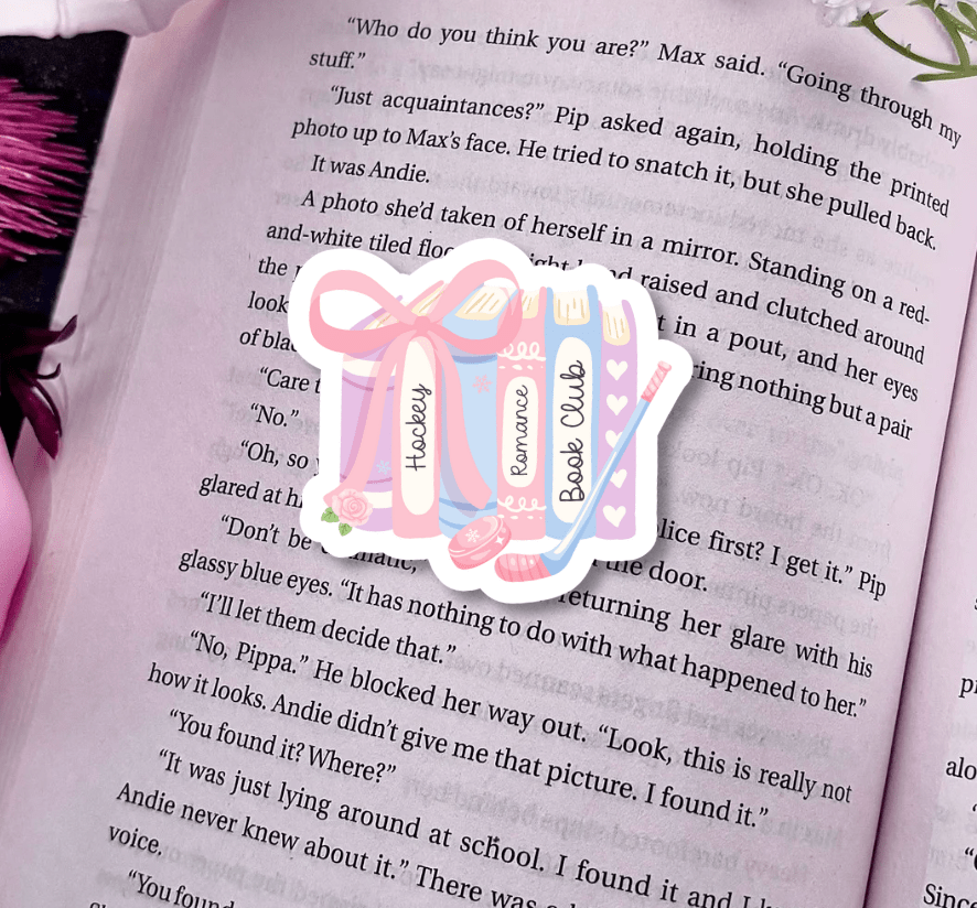 Hockey Romance Book Club Sparkle Vinyl Sticker – Durable Waterproof Bookish Decal - Awfullynerdy.co