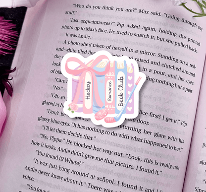 Hockey Romance Book Club Sparkle Vinyl Sticker – Durable Waterproof Bookish Decal - Awfullynerdy.co