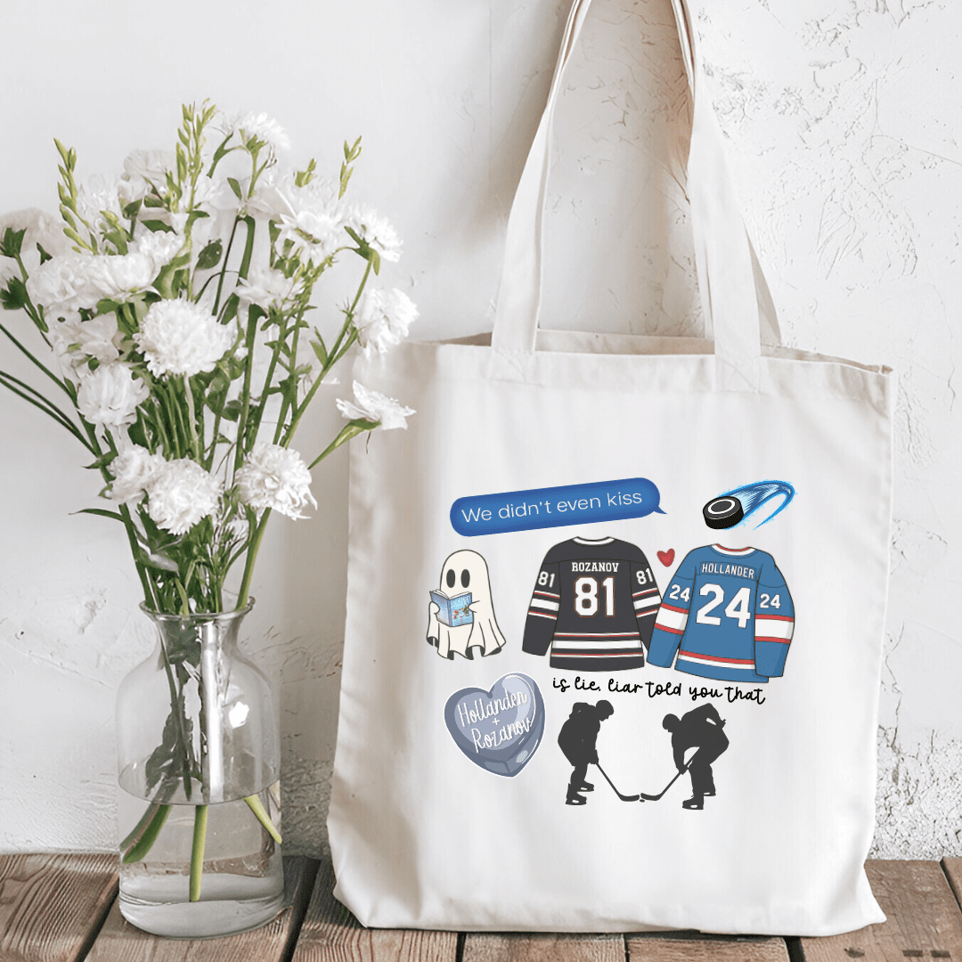 Hockey Romance Heated Rivalry Inspired Sublimated Canvas Tote Bag - Awfullynerdy.co