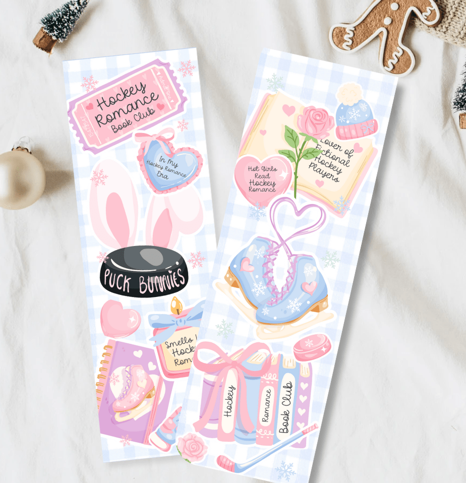 Hockey Romance Lover Dual - Sided Matte Cardstock Bookmark - Awfullynerdy.co