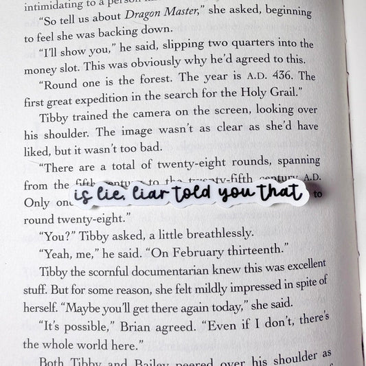 Hockey Romance"is lie, liar told you that" Clear Matte Sticker - Awfullynerdy.co