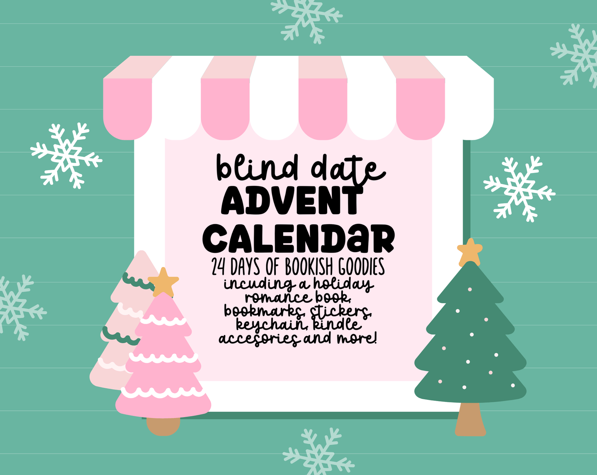 Holiday Bookmas Advent Calendar - 24 Days of Bookish Goodies - BLIND DATE with a Book Version - Customizable - Pre Order - Awfullynerdy.co