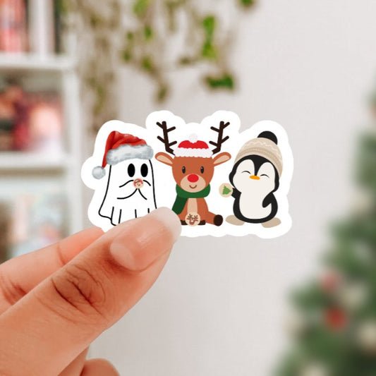 Holiday Characters with Cookies Sticker - Awfullynerdy.co