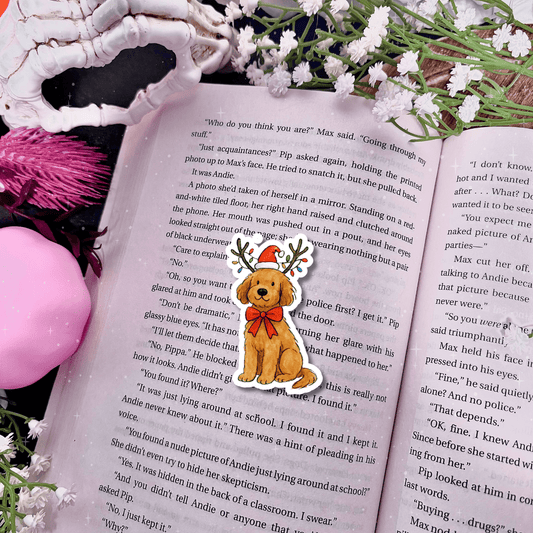 Holiday Goldendoodle Sticker - Awfullynerdy.co