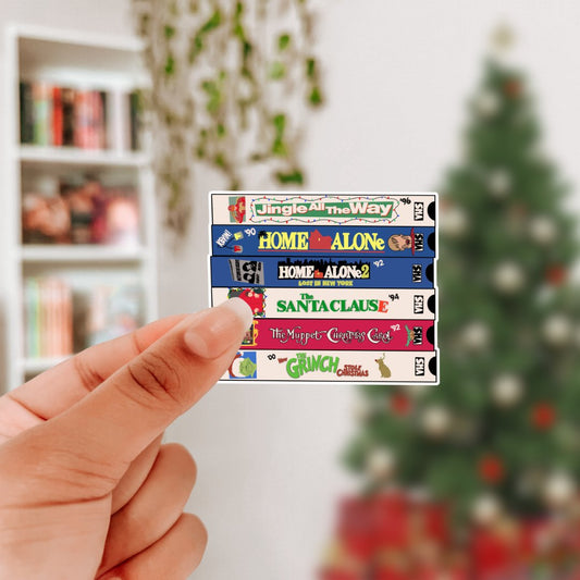 Holiday VHS Tapes Sticker - Awfullynerdy.co