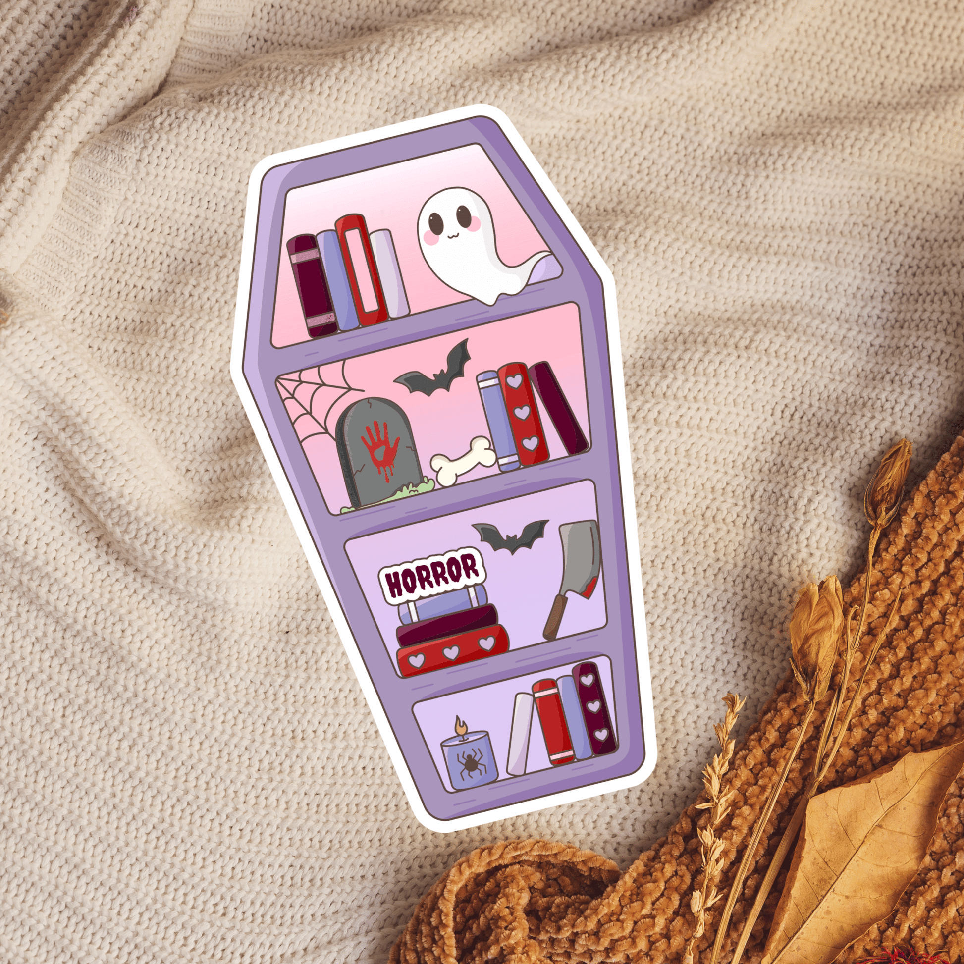 Horror Bookshelf Coffin Bookmark - Awfullynerdy.co