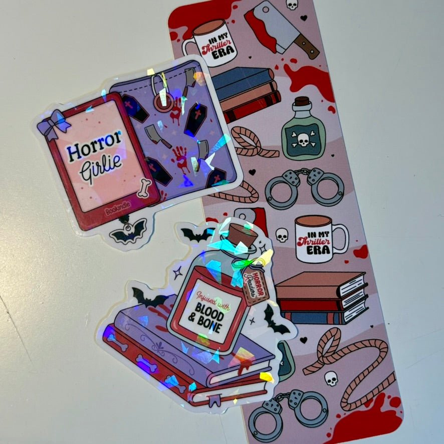 Horror Girlie Stickers and Bookmark Bundle - Awfullynerdy.co