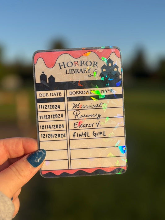 Horror Library Borrow Card Bookmark - Awfullynerdy.co