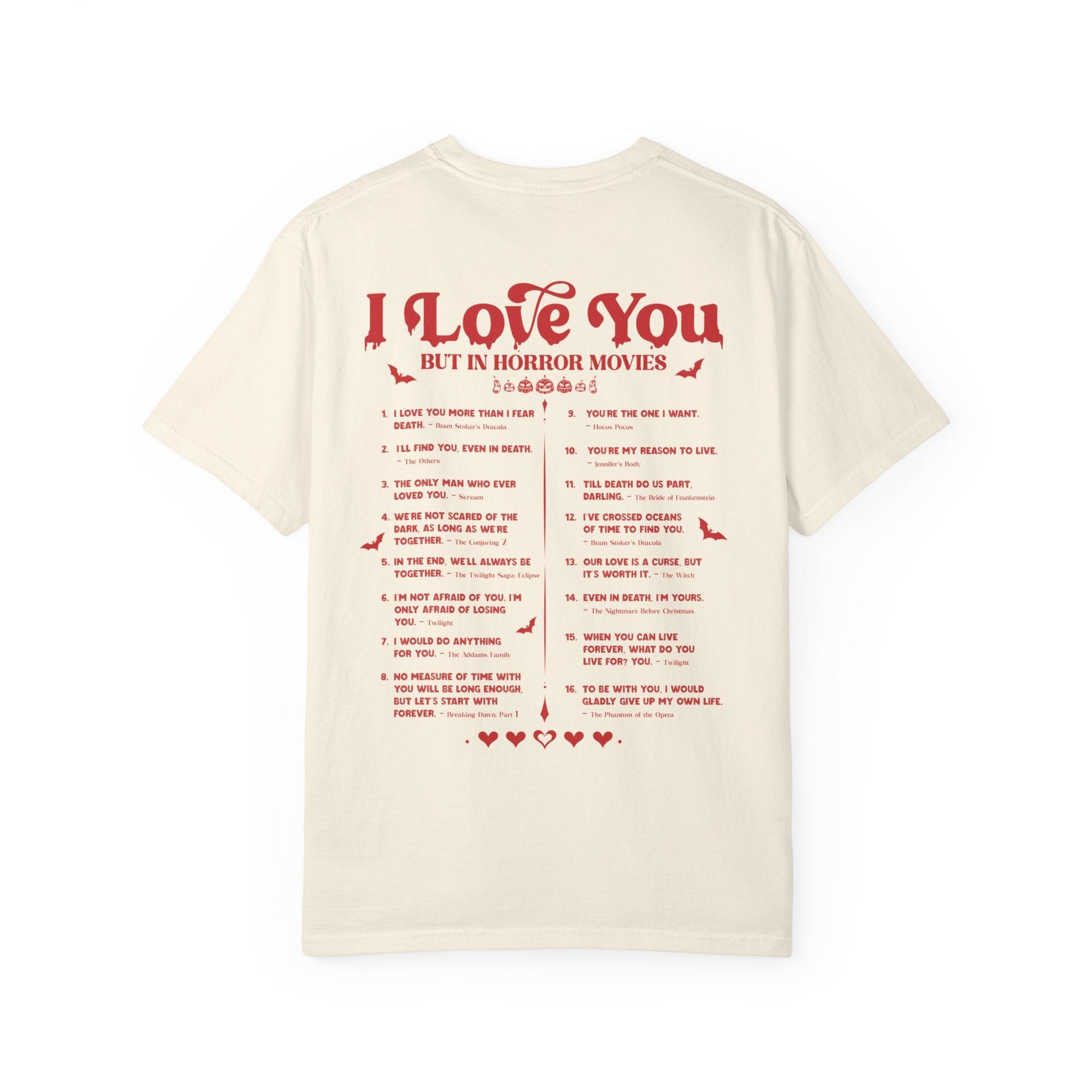 Horror Movie Lines Unisex T-shirt - I Love You Design - Awfullynerdy.co