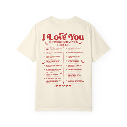 Horror Movie Lines Unisex T-shirt - I Love You Design - Awfullynerdy.co