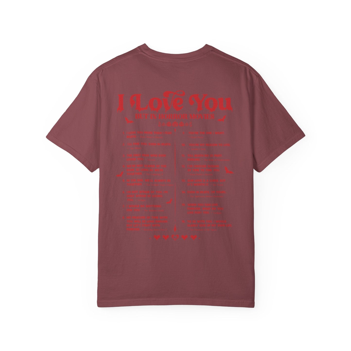 Horror Movie Lines Unisex T-shirt - I Love You Design - Awfullynerdy.co