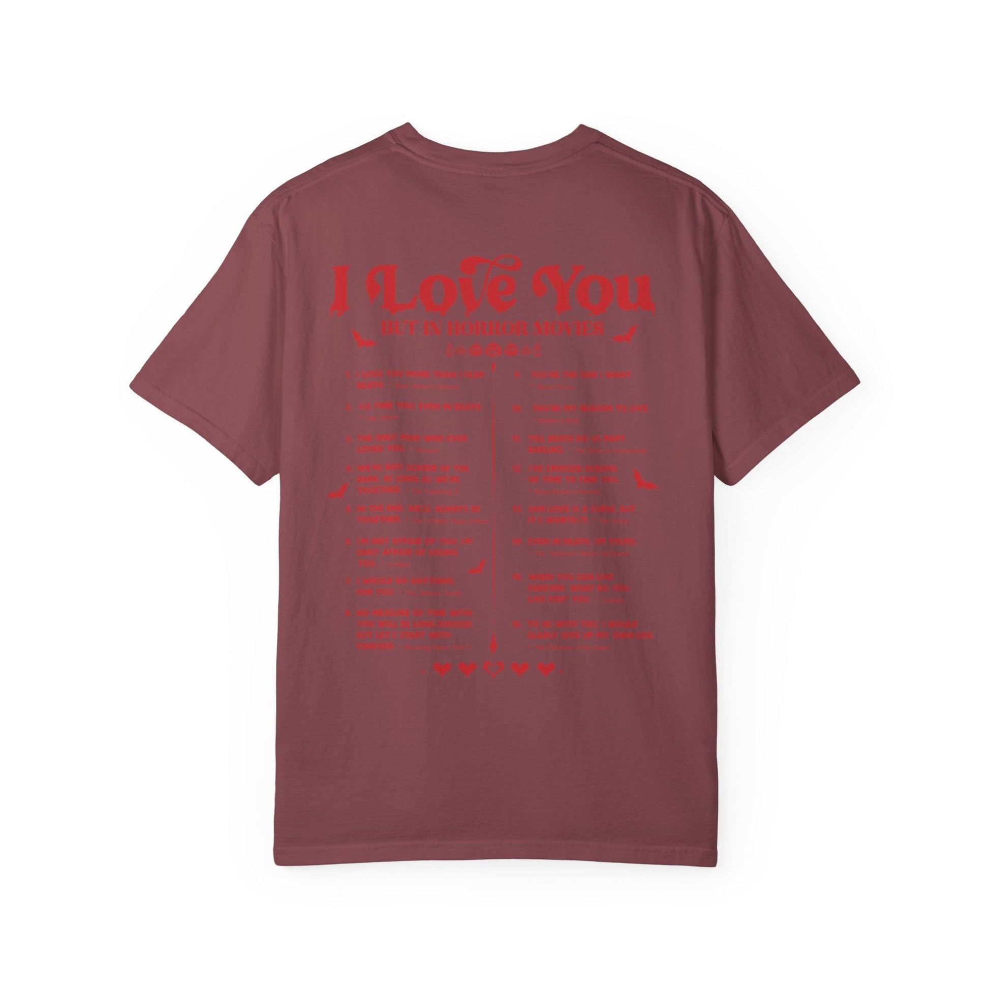 Horror Movie Lines Unisex T-shirt - I Love You Design - Awfullynerdy.co