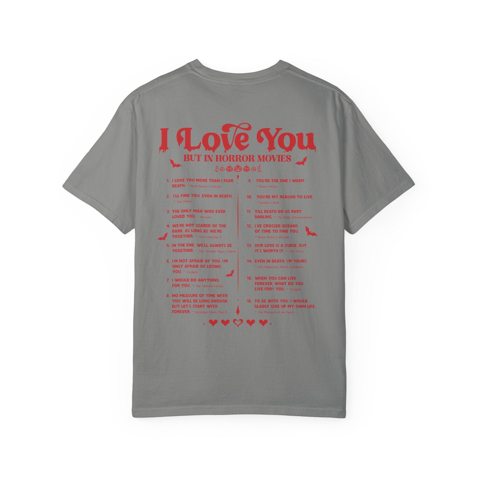 Horror Movie Lines Unisex T-shirt - I Love You Design - Awfullynerdy.co