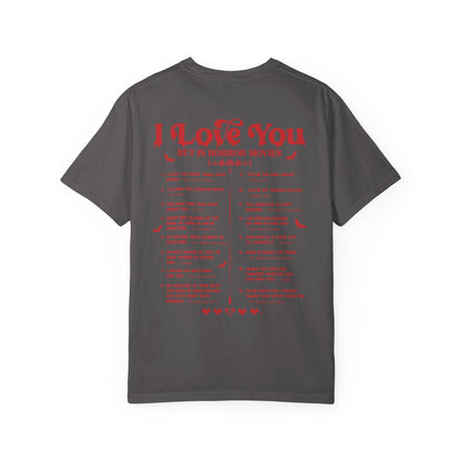Horror Movie Lines Unisex T-shirt - I Love You Design - Awfullynerdy.co