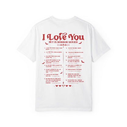 Horror Movie Lines Unisex T-shirt - I Love You Design - Awfullynerdy.co